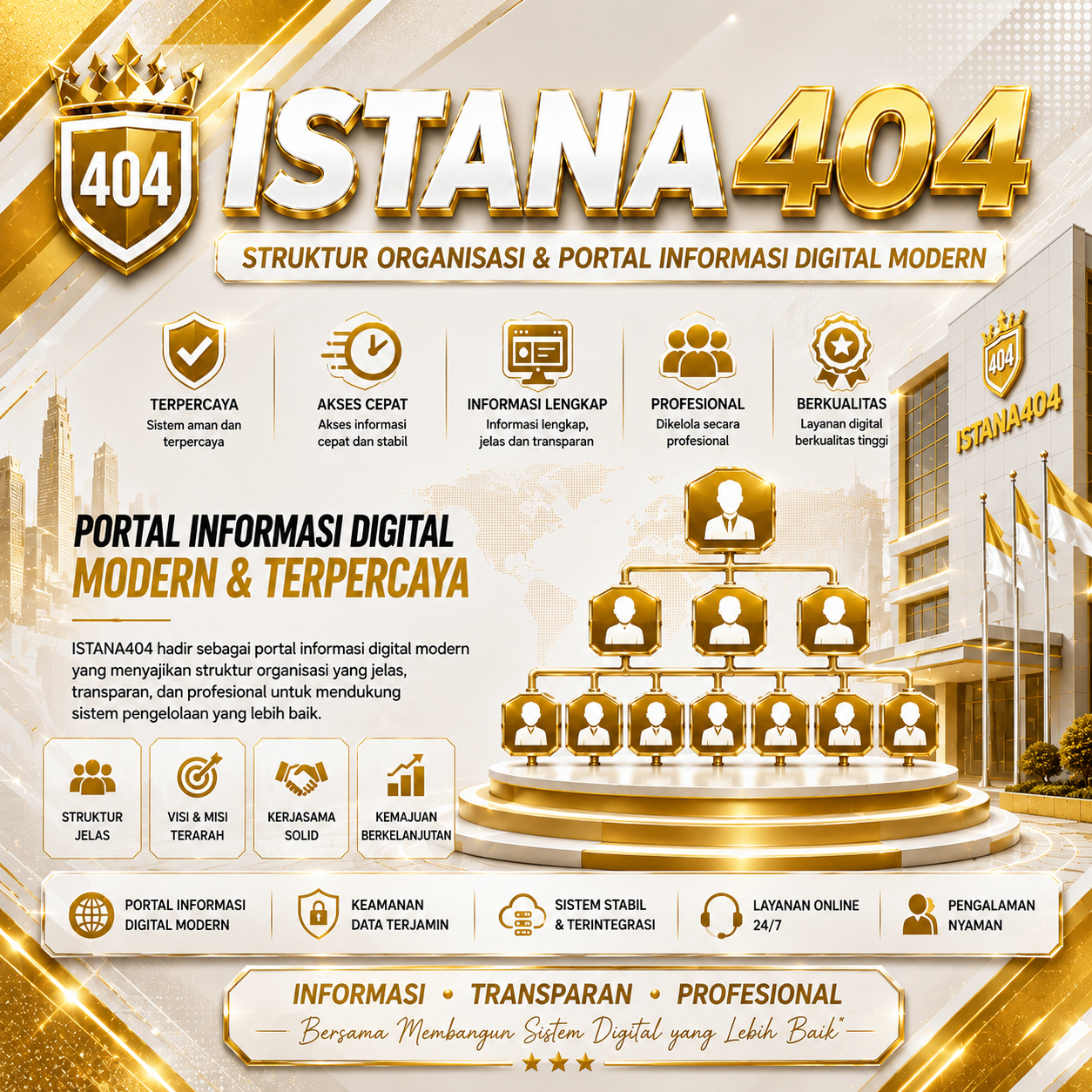 ISTANA404 - Struktur Organisasi & Portal Informasi Digital Modern
