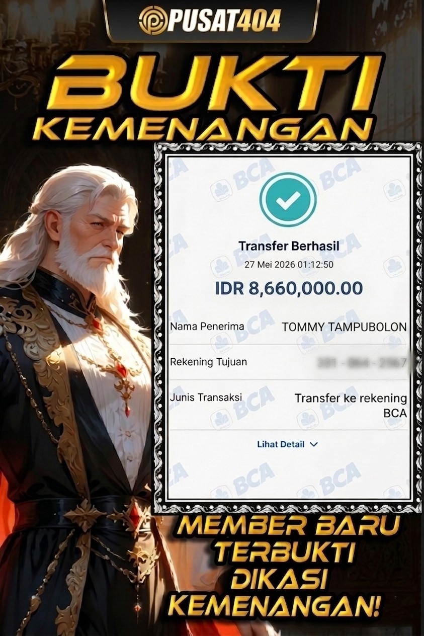 PUSAT404 SUDAH TERBUKTI SELALU MEMBERIKAN KEMENANGAN KEPADA MEMBER MEMBER SETIA