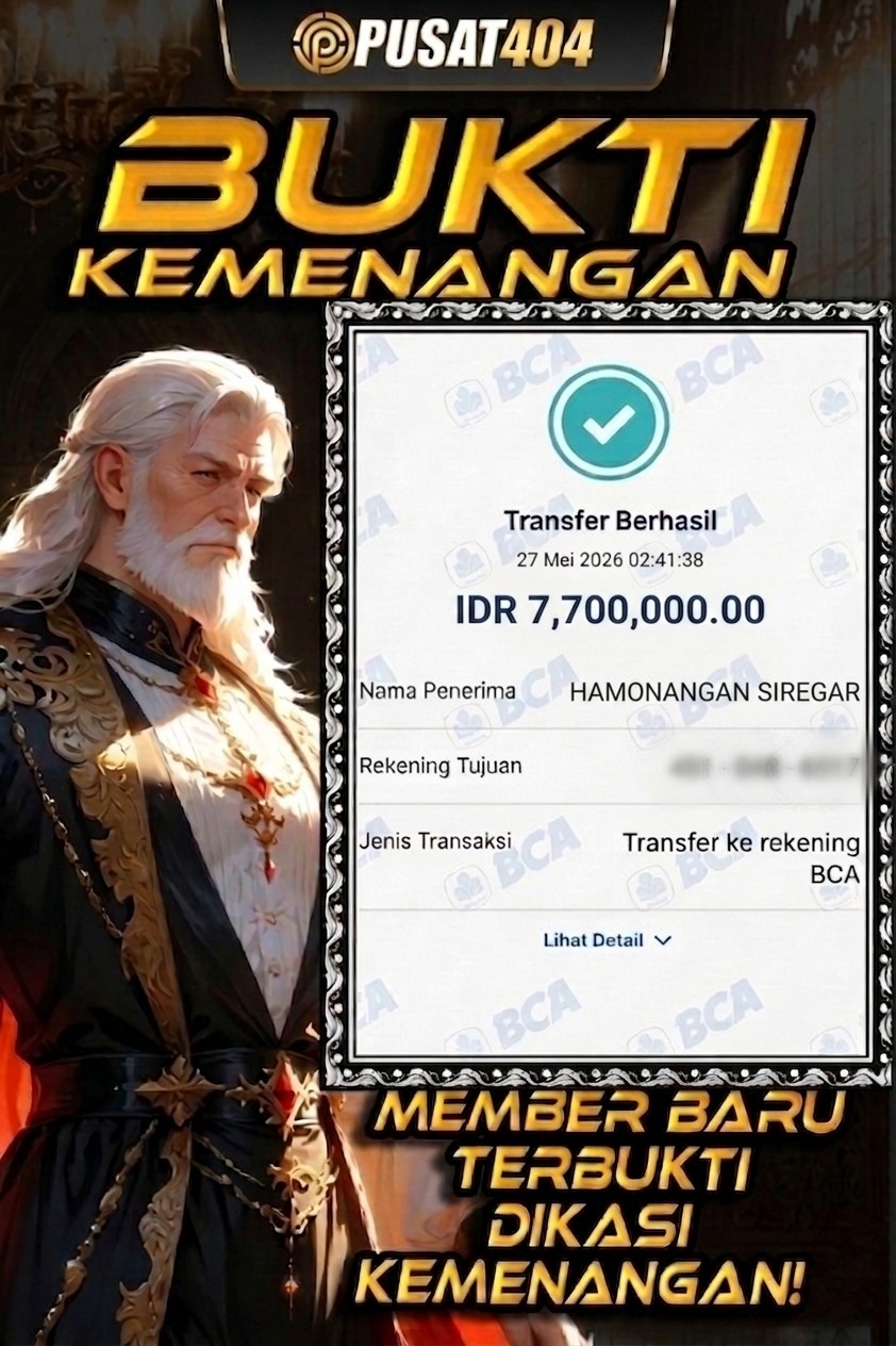 PUSAT404 SUDAH TERBUKTI SELALU MEMBERIKAN KEMENANGAN KEPADA MEMBER MEMBER SETIA
