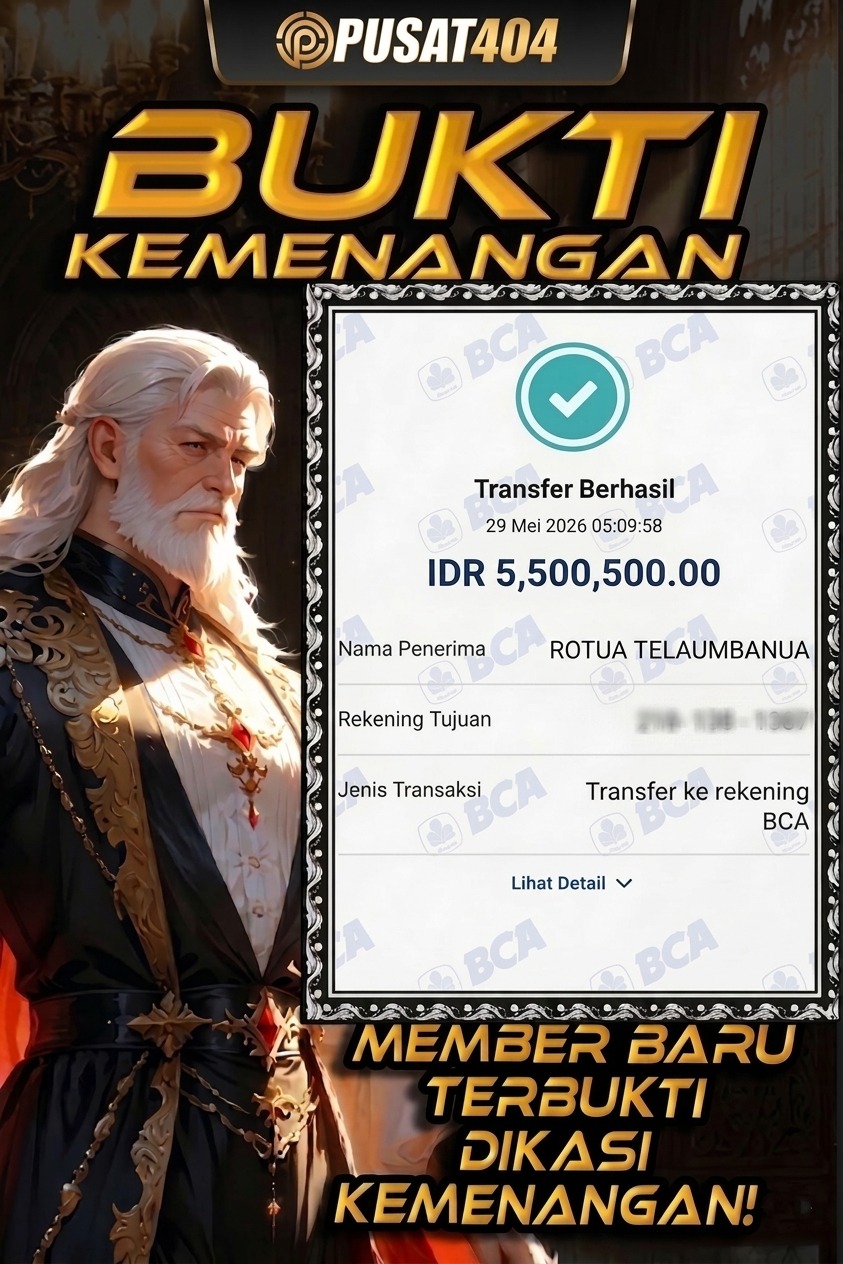 PUSAT404 SUDAH TERBUKTI SELALU MEMBERIKAN KEMENANGAN KEPADA MEMBER MEMBER SETIA